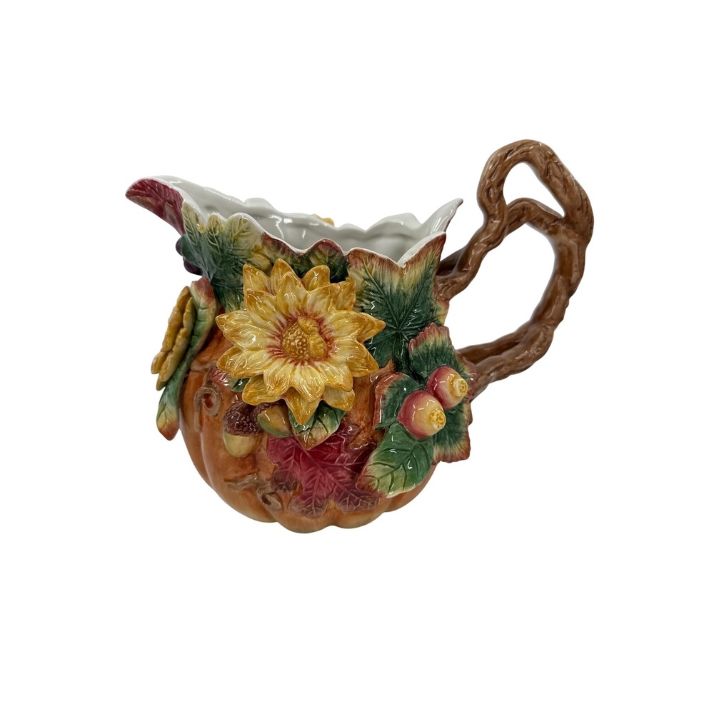 Fitz and Floyd Classics Pumpkin Harvest Pitcher Creamer Autumn Splendor
